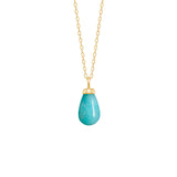 Drop 10K Gold Pendant w. Amazonite