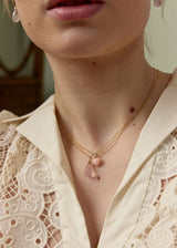 Facet Drop 10K Gold Pendant w. Rose Quartz