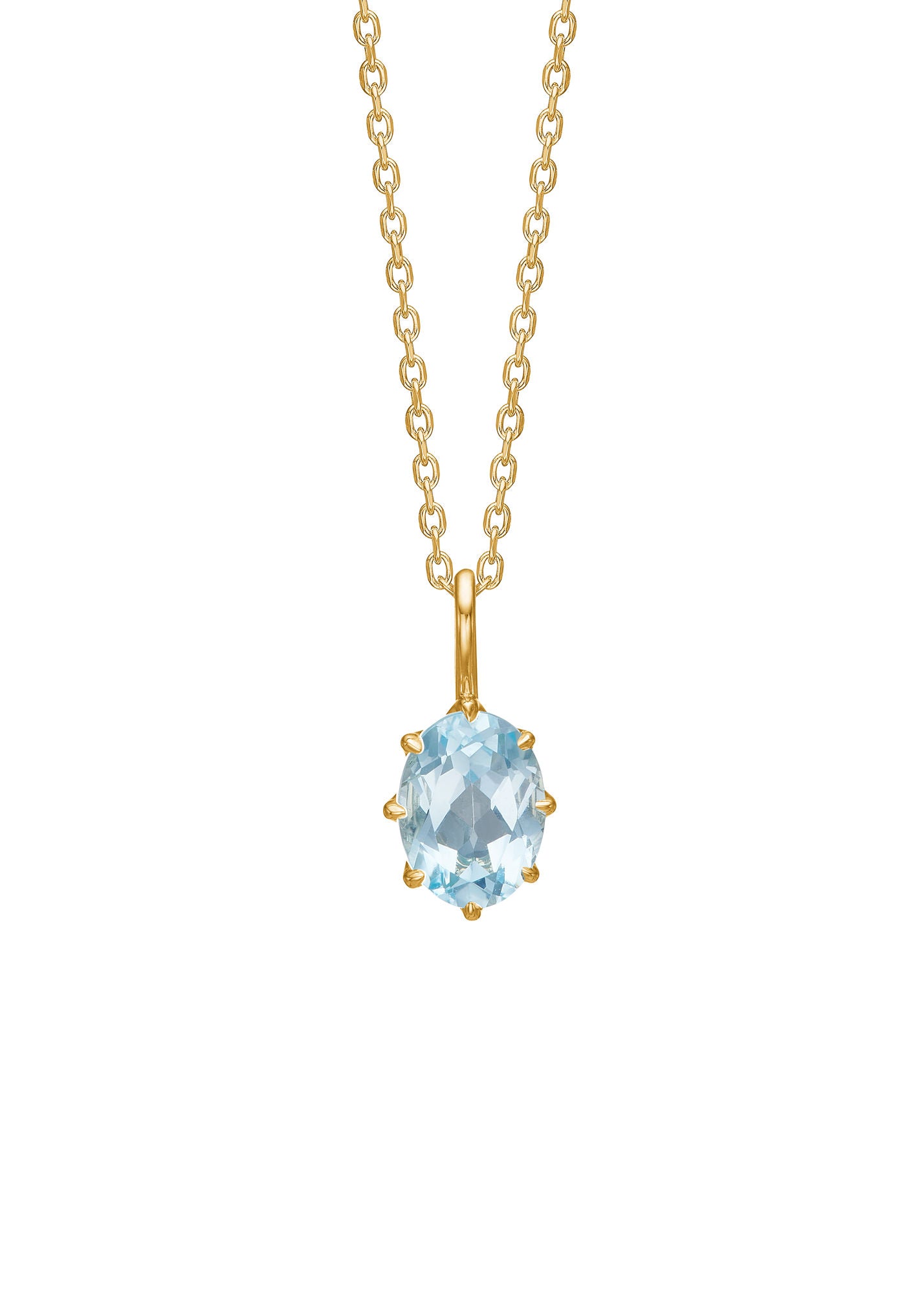 Stella 10K Gold Pendant w. Blue Topaz