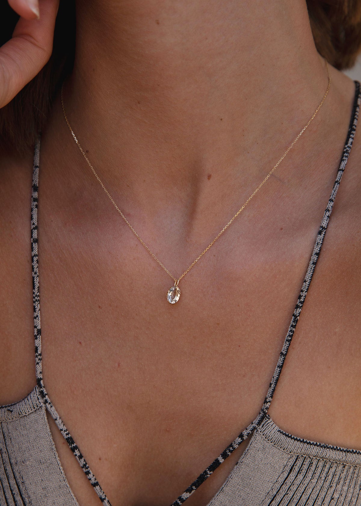 Stella 10K Gold Pendant w. Champagne Quartz