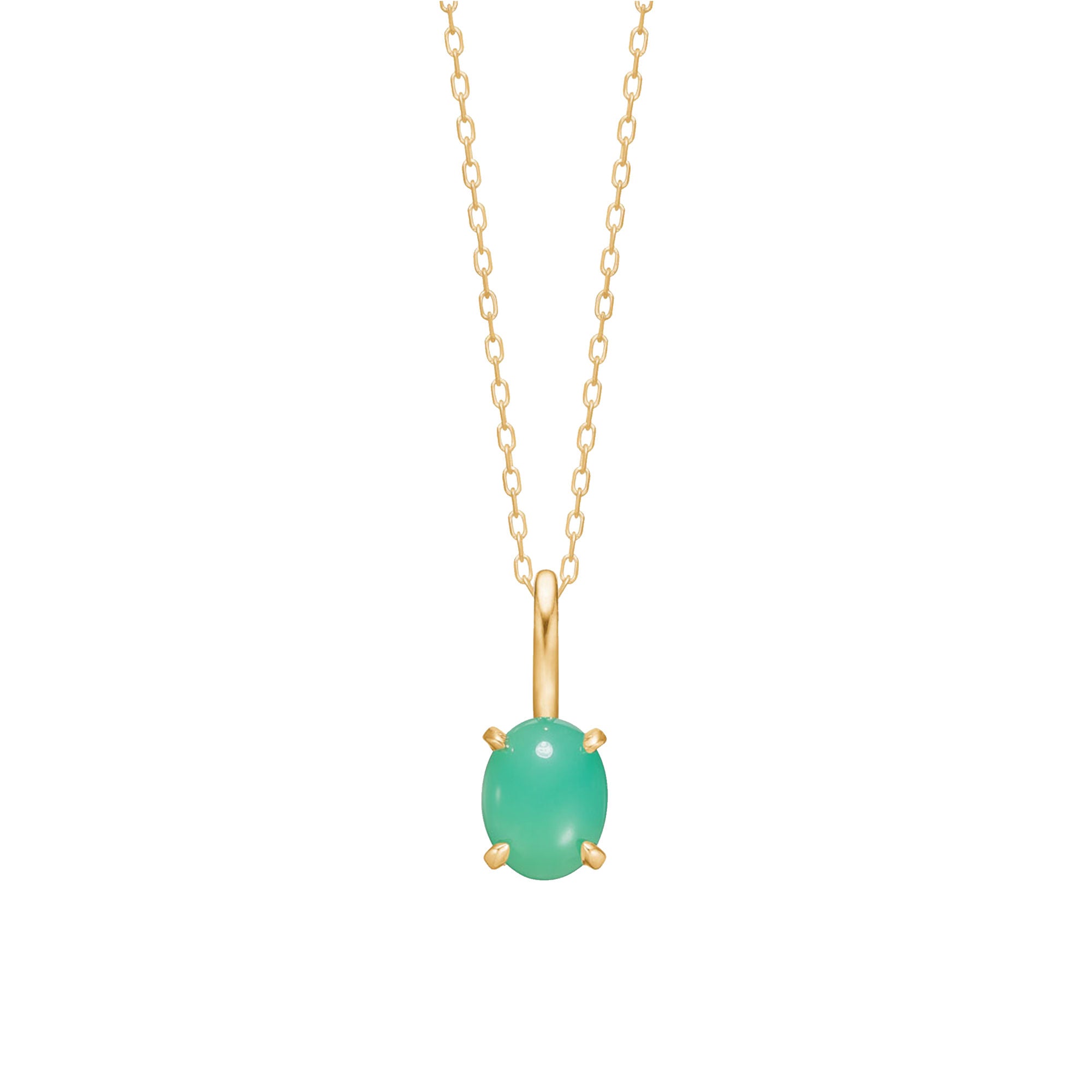 Camren 10K Gold Pendant w. Chrysoprase
