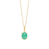 Camren 10K Gold Pendant w. Chrysoprase