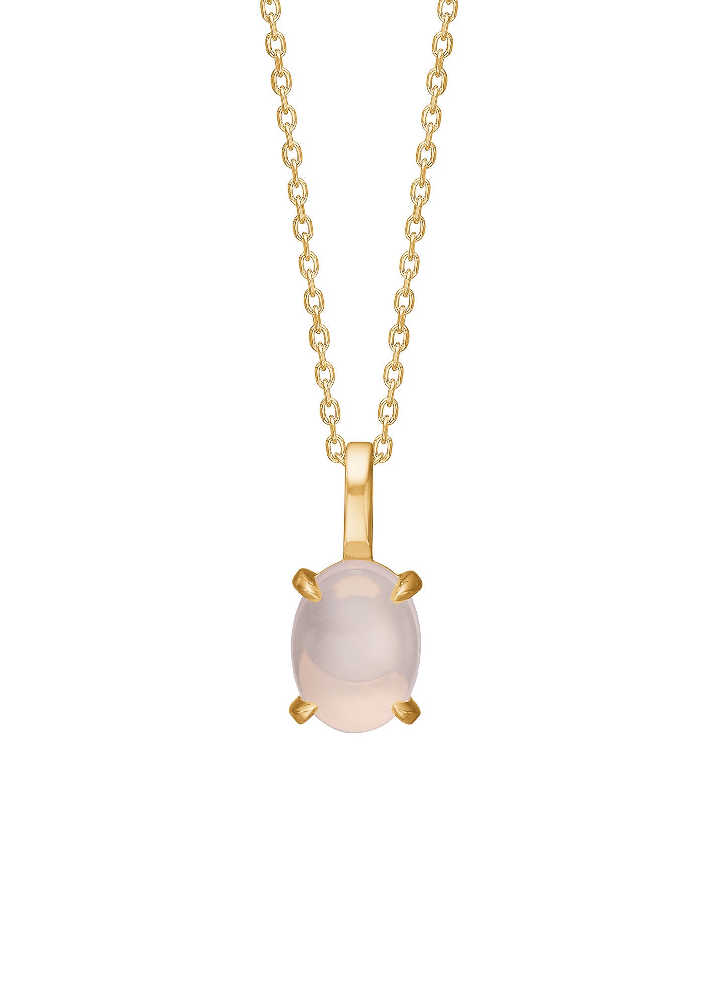 Camren 10K Gold Pendant w. Rose Quartz