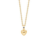 Heart 10K Gold Pendant w. Blue Sapphries