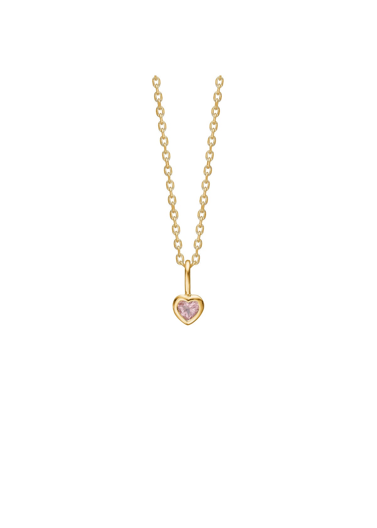 Love 10K Gold Pendant w. Pink Tourmaline