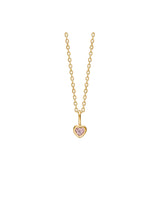 Love 10K Gold Pendant w. Pink Tourmaline