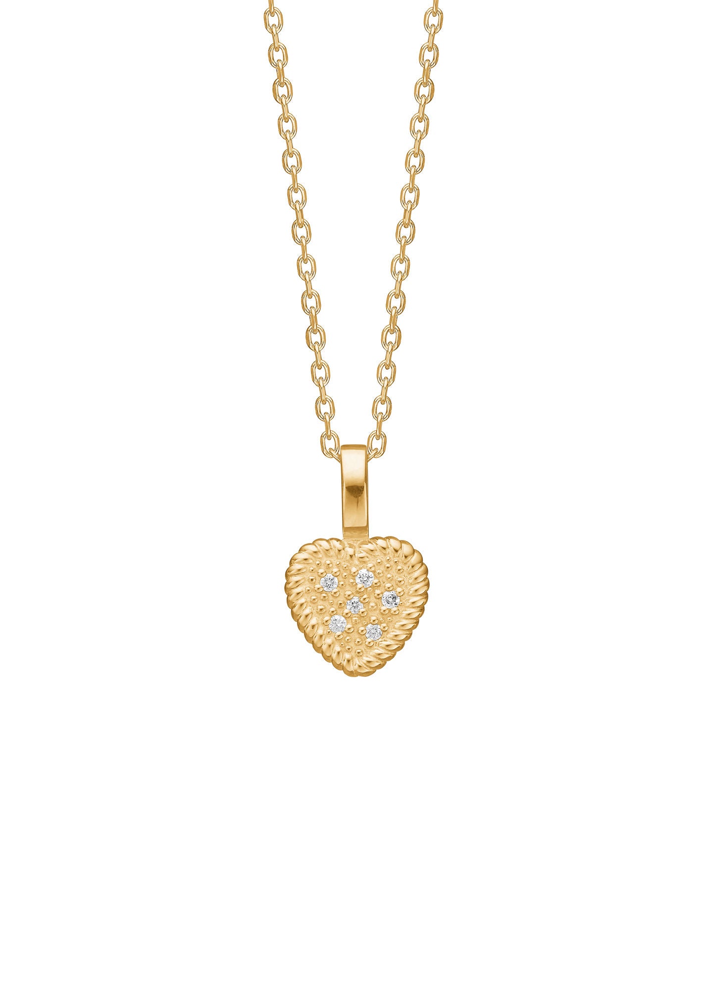 Love 10K Guld Vedhæng m. Champagnefarvet Diamant