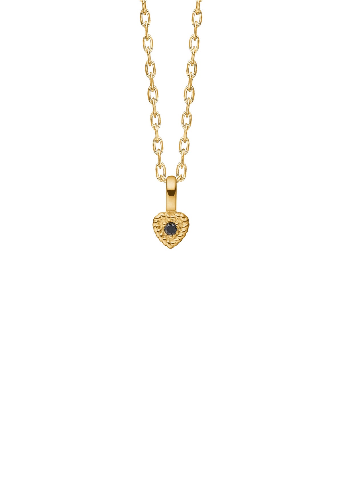 Amor 10K Guld Vedhæng m. Sort Diamant
