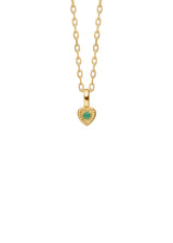 Amor 10K Gold Pendant w. Emerald