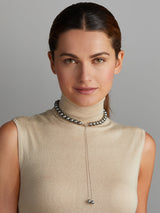 Transformable 18K Whitegold Necklace w. 50 Tahiti Pearls