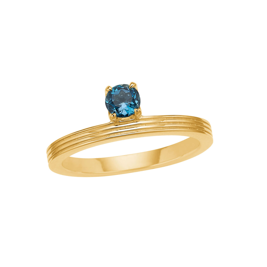 Mein kostbarer - Regenbogen 10k goldener Ring w. Topas