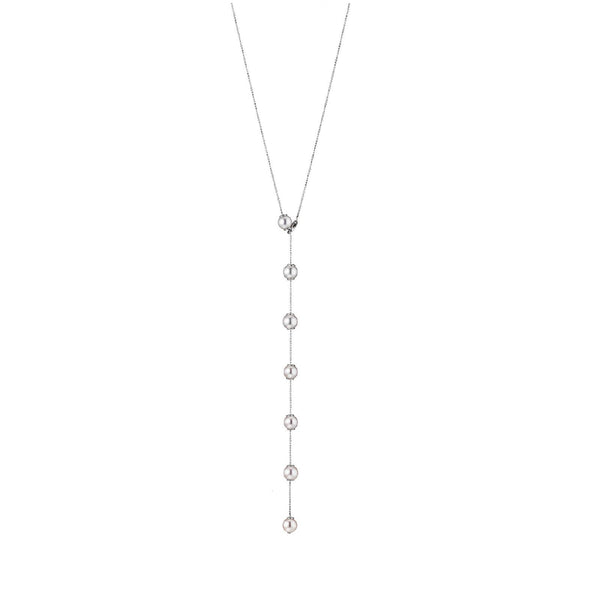 Transformable 18K Whitegold Necklace w. Akoya Pearls
