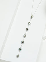 Transformable 18K Whitegold Necklace w. 7 Tahiti Pearls