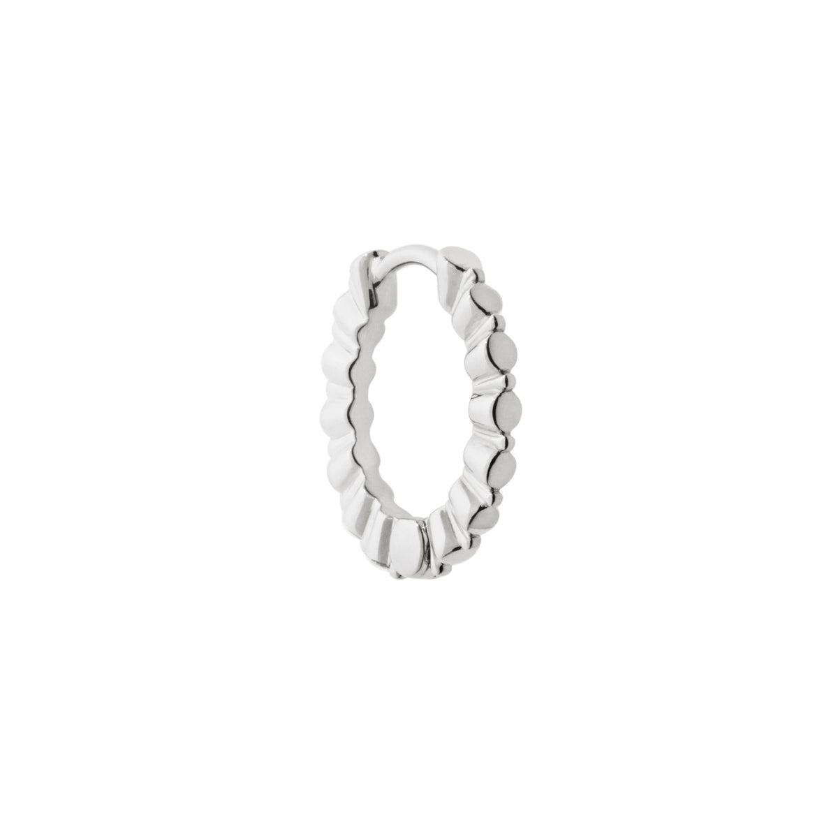 True Romance 10 14K White Gold Huggie w. Lab-Grown Diamonds