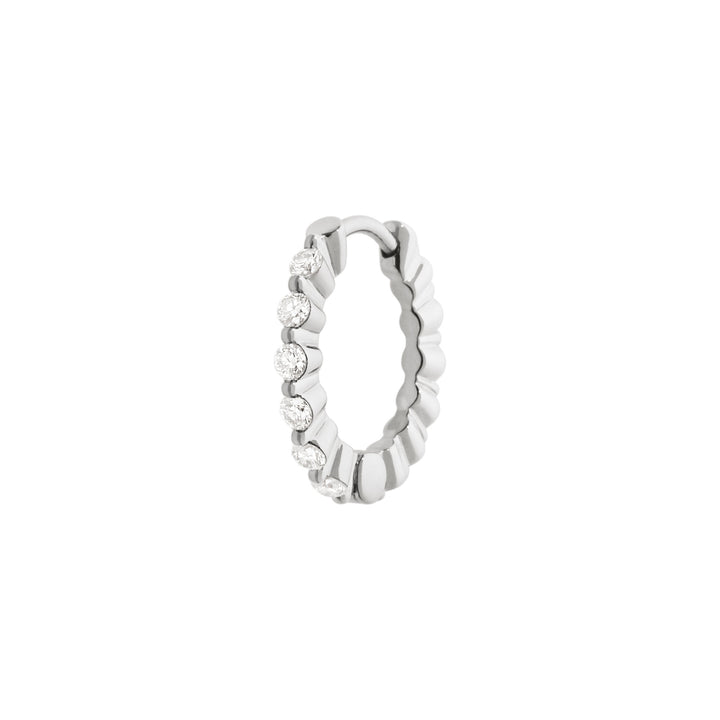 True Romance 10 14K White Gold Huggie w. Lab-Grown Diamonds