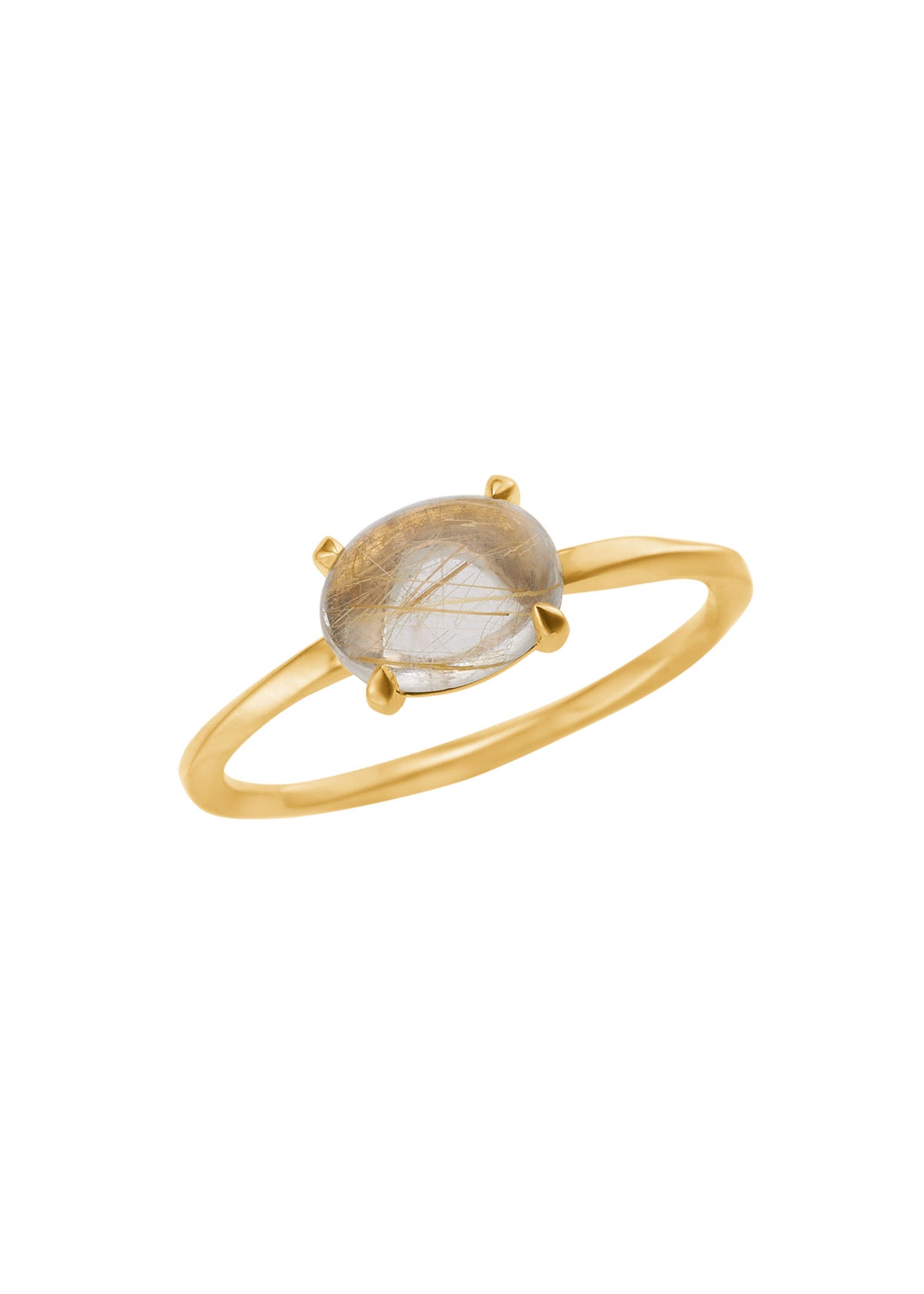 Tournure 10K Gold Ring w. Golden Rutile Quartz