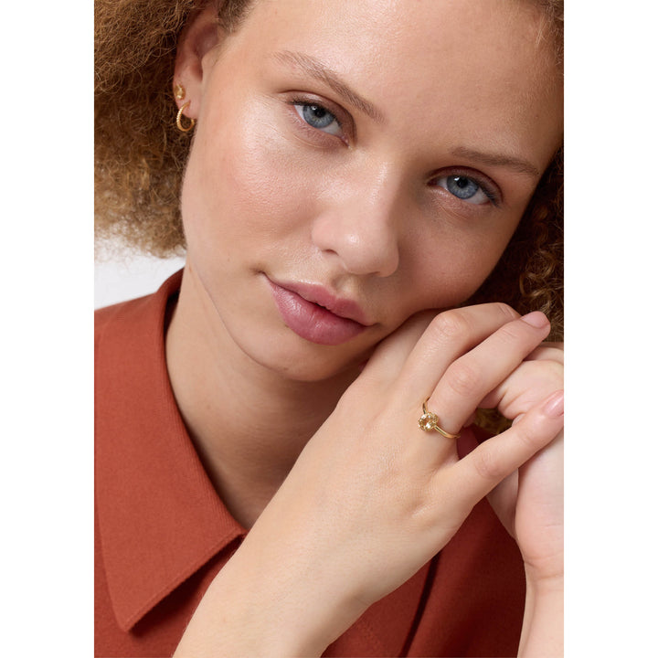 Stella 10K Gold Ring w. Champagne Quartz