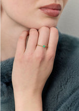 Mini Bubble 10K Guld Ring m. Krysopras