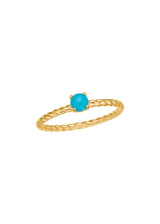 Mini Bubble 10K Gold Ring w. Turquoise