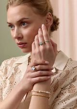 Bubble 10K Gold Ring w. Aquamarine