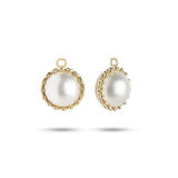 Dome 10K Gold Earring-Pendant w. Pearl