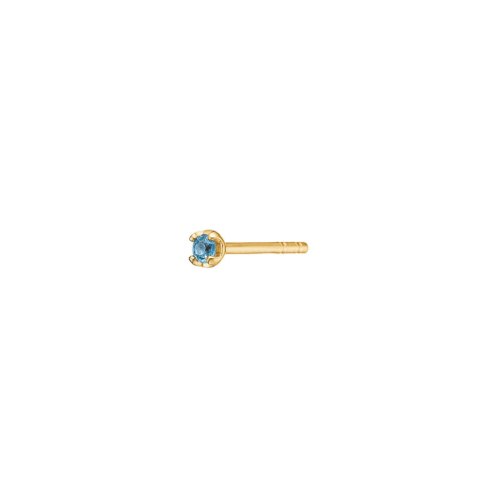 My Precious - Rainbow 10K Sculptural Gold Stud w. Topaz