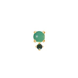 Bon Bon 10K Gold Stud w. Chrysoprase & Tourmaline