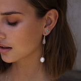 Bon Bon 10K Gold Stud w. Chrysoprase & Tourmaline