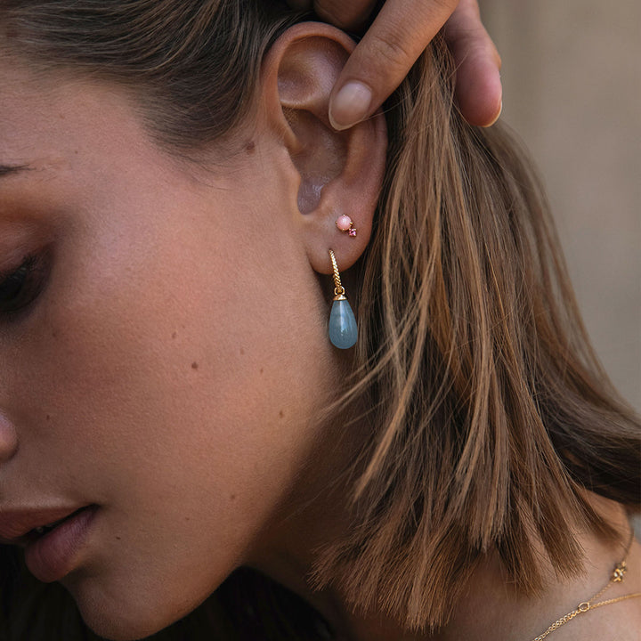 Rainbow 10K Guld snoede Hoops