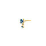 My Precious - Rainbow 10K Gold Stud w. Hanging Topaz