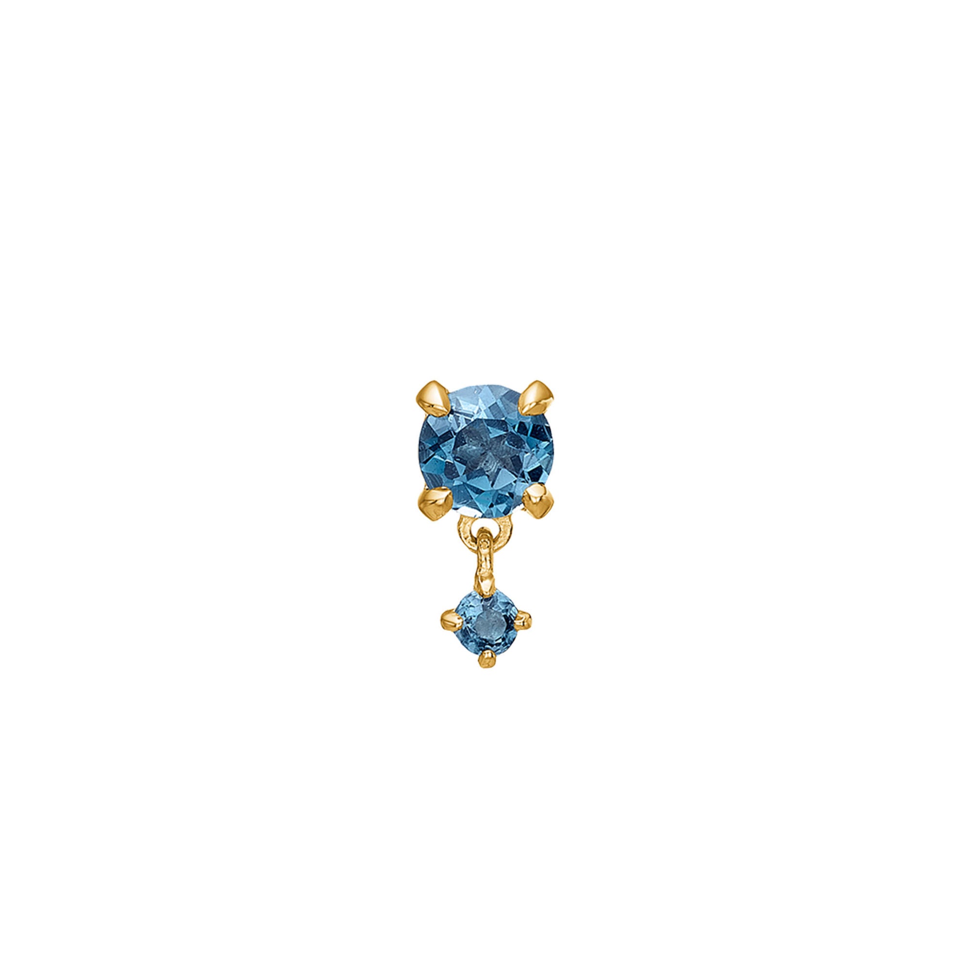 My Precious - Rainbow 10K Gold Stud w. Hanging Topaz