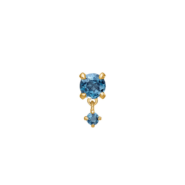 My Precious - Rainbow 10K Gold Stud w. Hanging Topaz