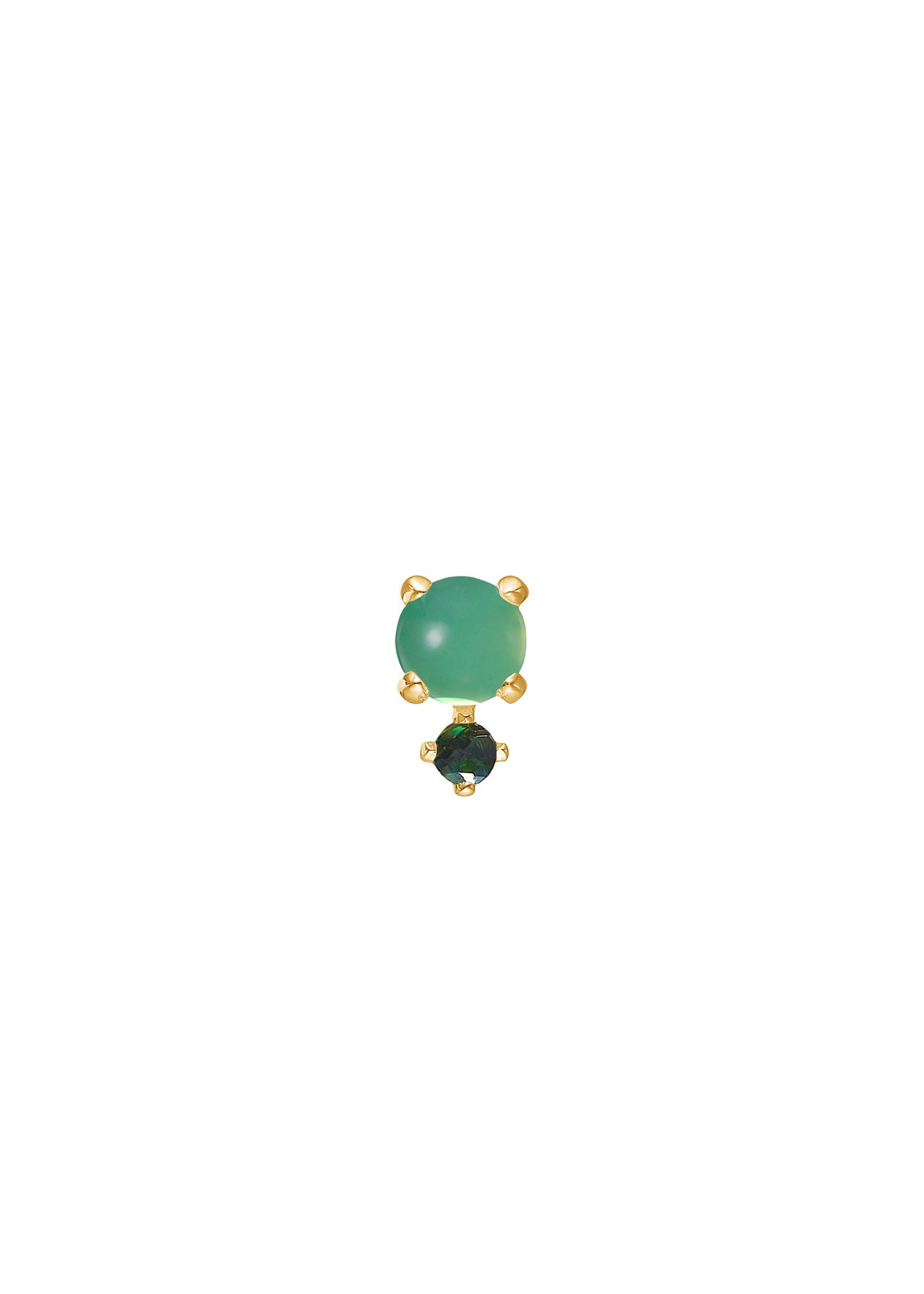 Bryna 10K Gold w. Chrysophrase & Tourmaline