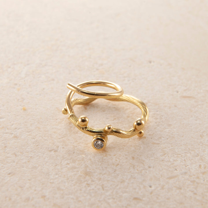 Tallulah 18K & 22K Gold Small Hoops w. Diamonds