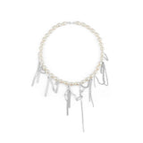 Tangled Pearl Silver Necklace