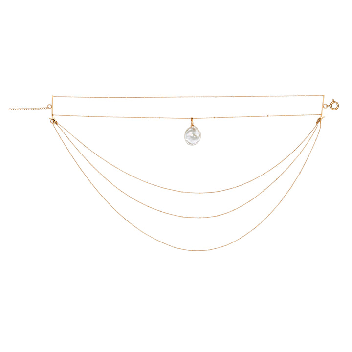 Taura Gold Plated Necklace w. Pearl