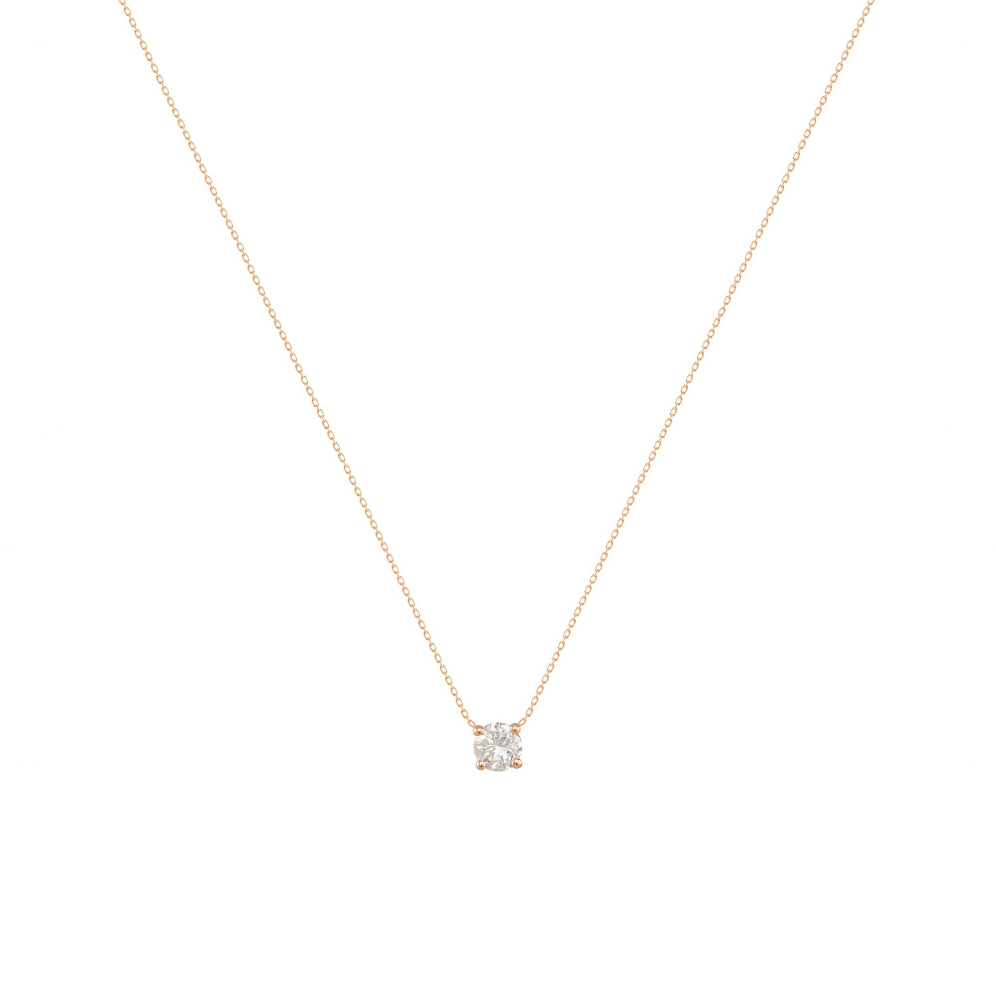 Teeny Twinkle 18k Rose Guld Halskæde m. Diamant