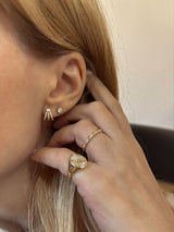 Diamond Fan 18K Gold Earrings