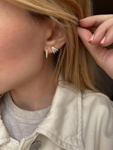 Diamond Fan 18K Gold Earrings