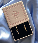 Horizon Hook Threader 18K Gold Plated Earring w. White Pearls & Zirconia