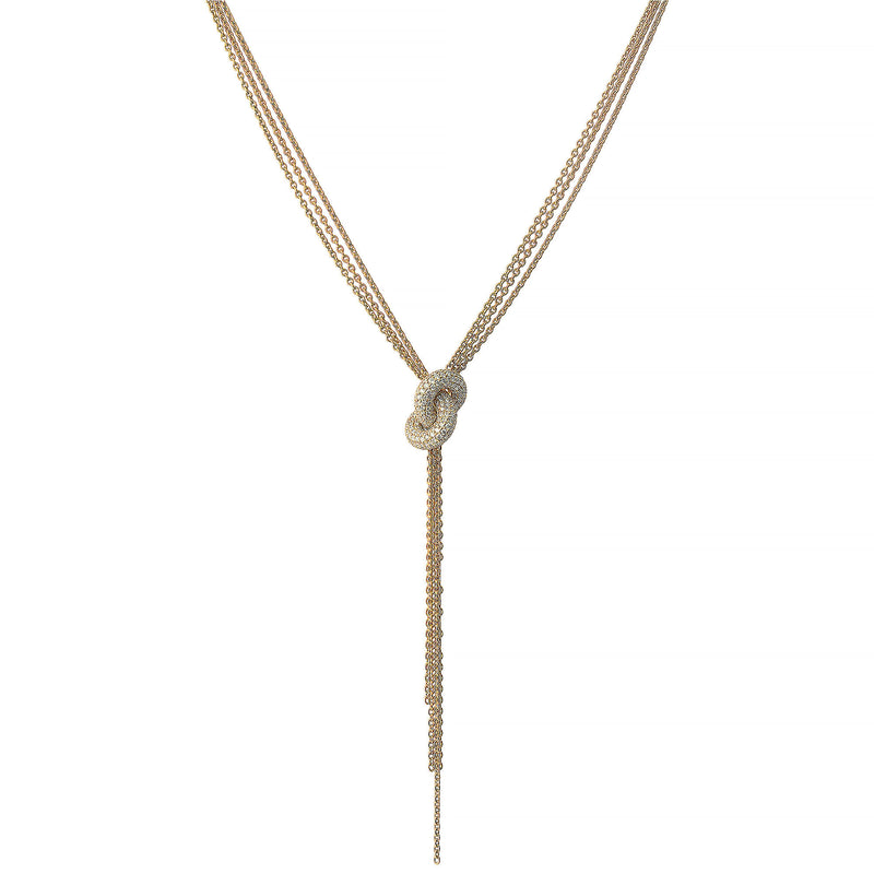 The Legacy Knot 18K Gold Necklace w. Diamonds