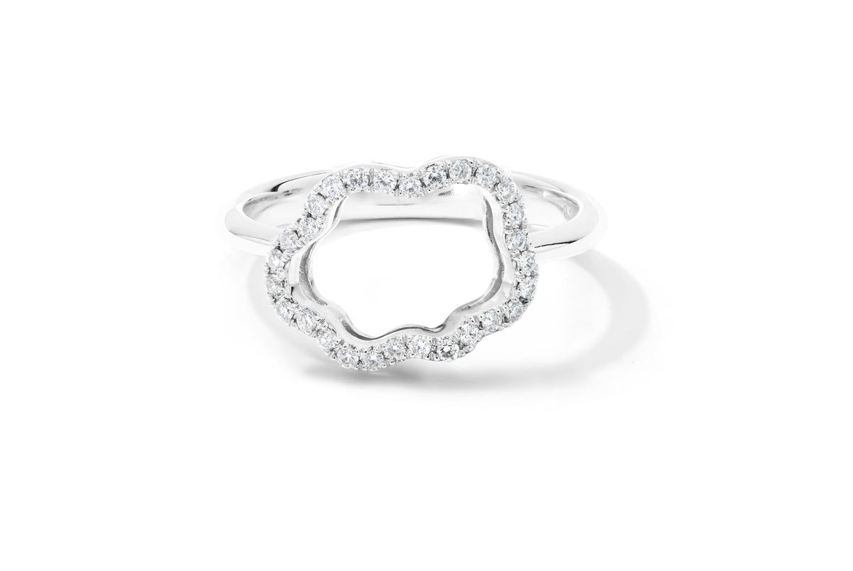 Golden Cloud 18K Whitegold Ring w. Diamonds
