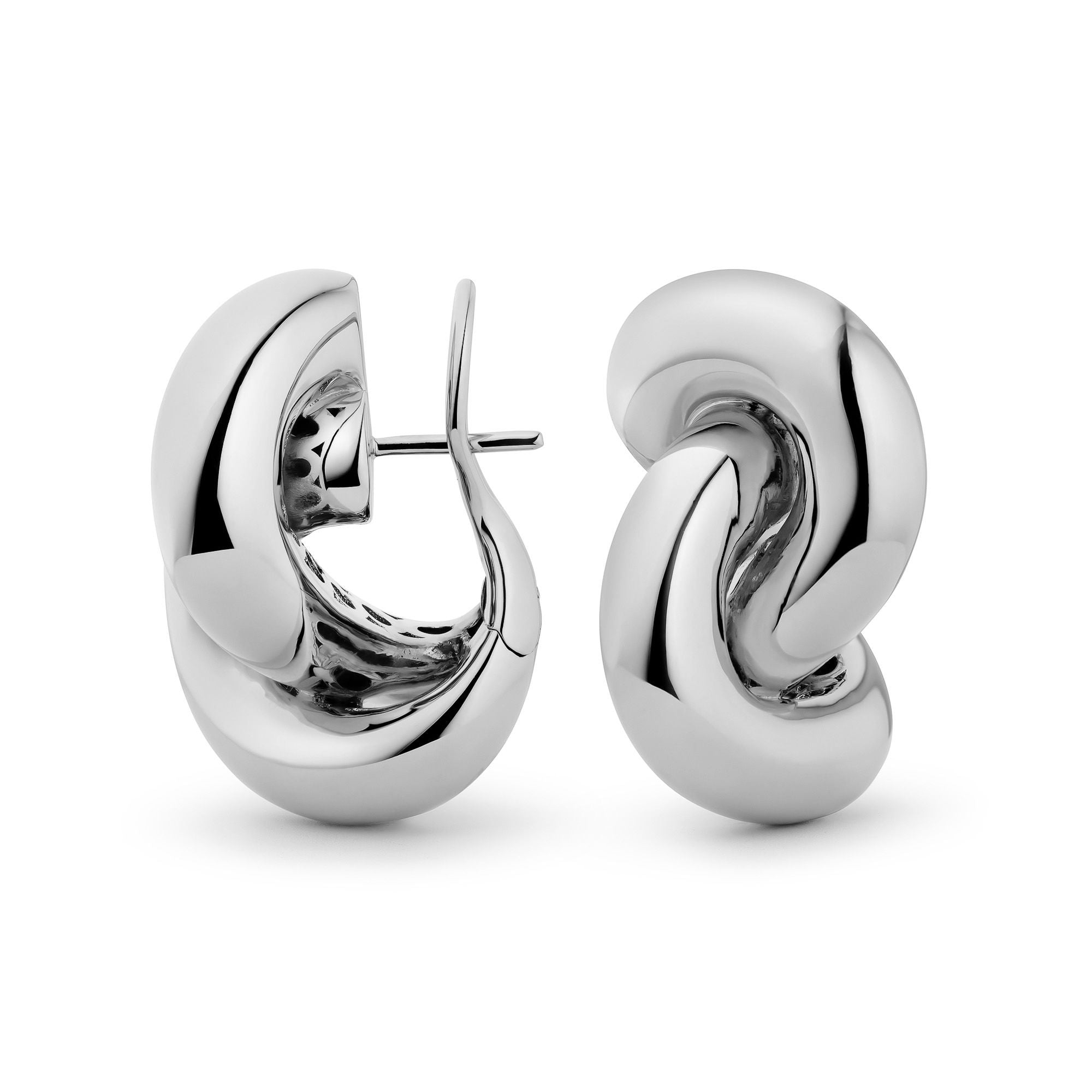 Legacy Knot Big 18K White Gold Earrings