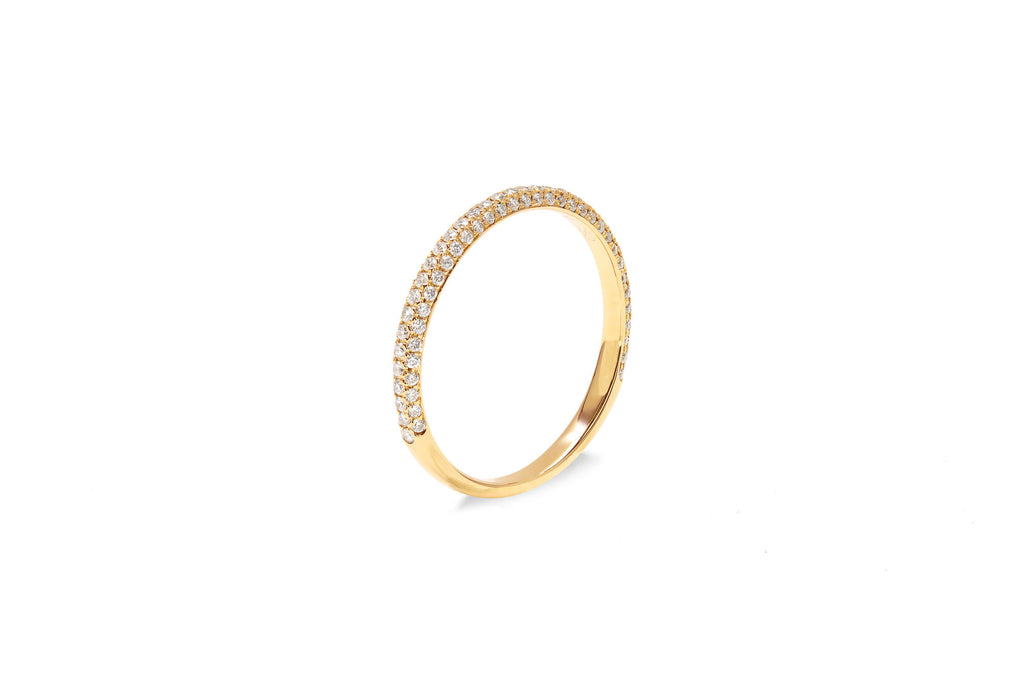 Amore den Luxus halb 18k Gold Ring w. Diamanten
