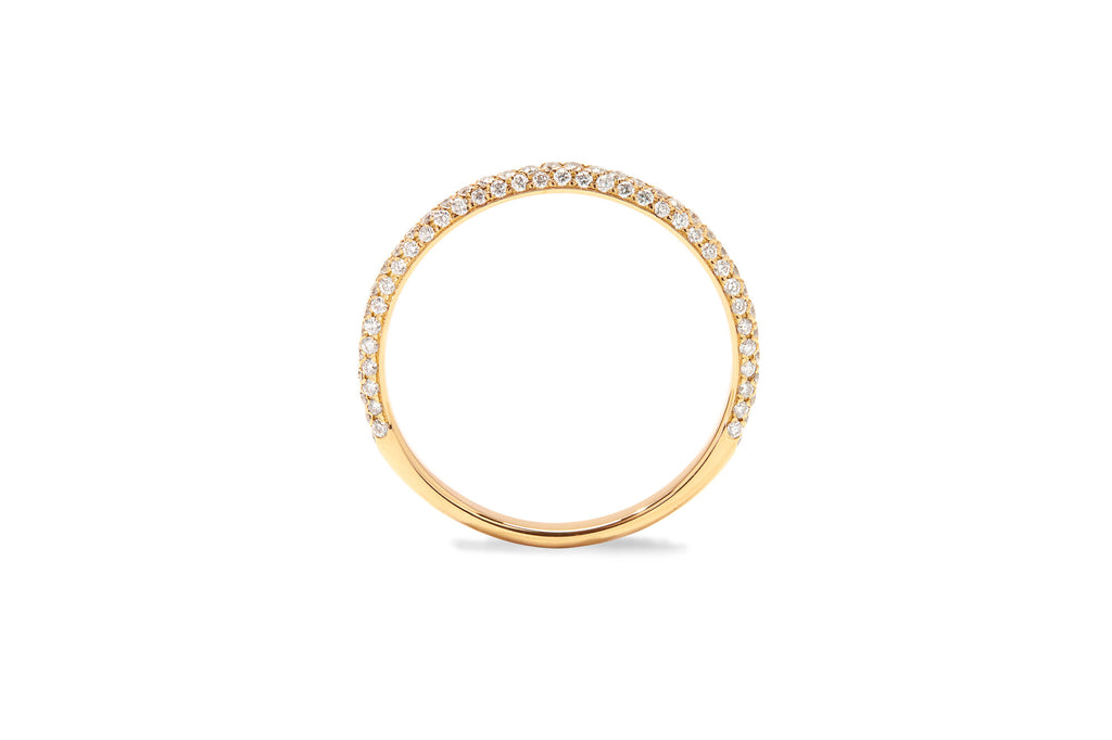 Amore den Luxus halb 18k Gold Ring w. Diamanten