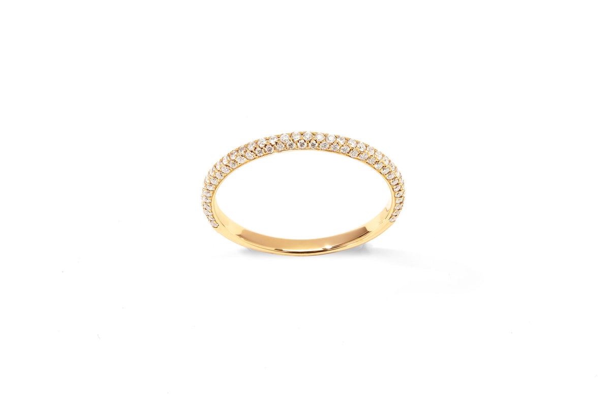 Amore The Luxury Half 18K Gold Ring w. Diamonds