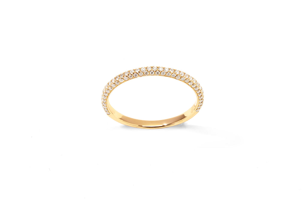 Amore den Luxus halb 18k Gold Ring w. Diamanten