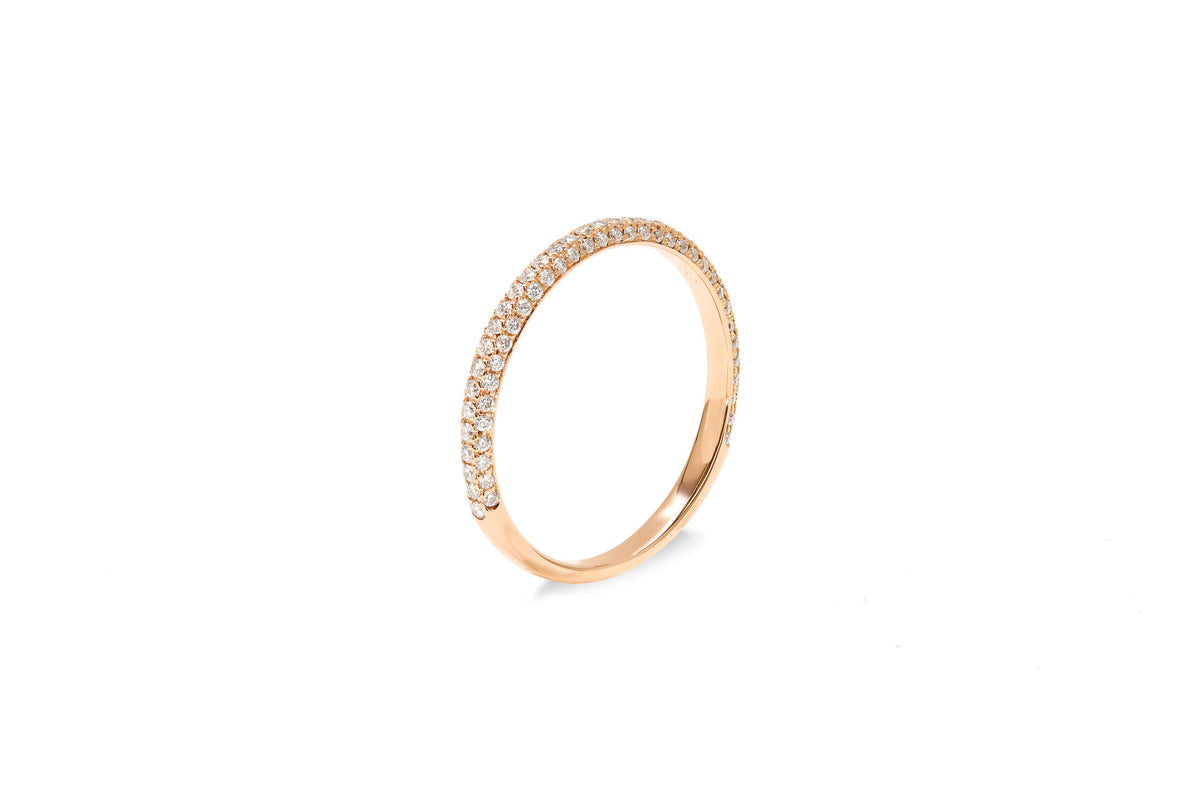 Amore The Luxury Halv 18K Rosaguld Ring m. Diamanter