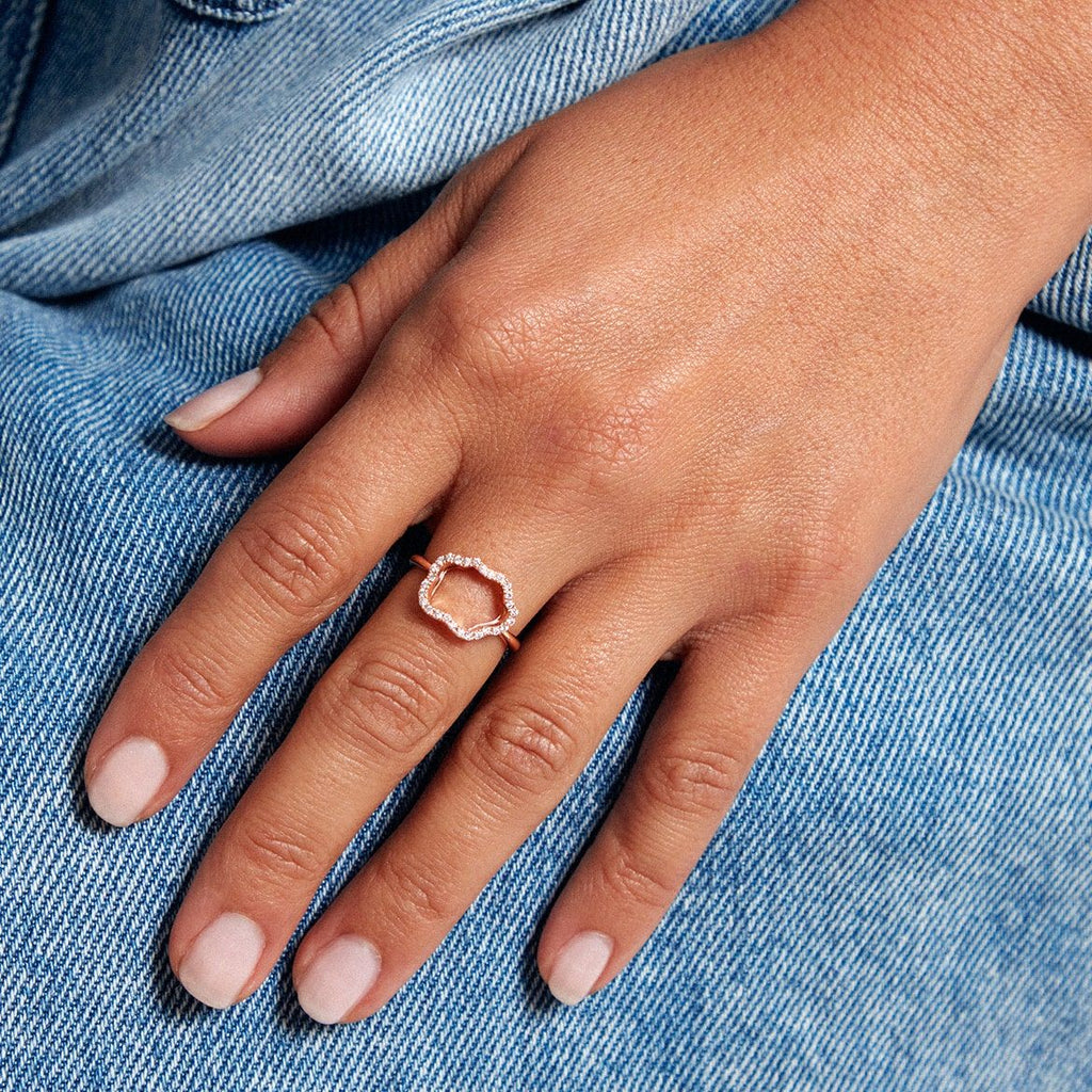 Golden Cloud 18K Rosegold Ring w. Diamonds