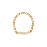 Three Chain Reactions 18K Gold Ring w. Diamonds